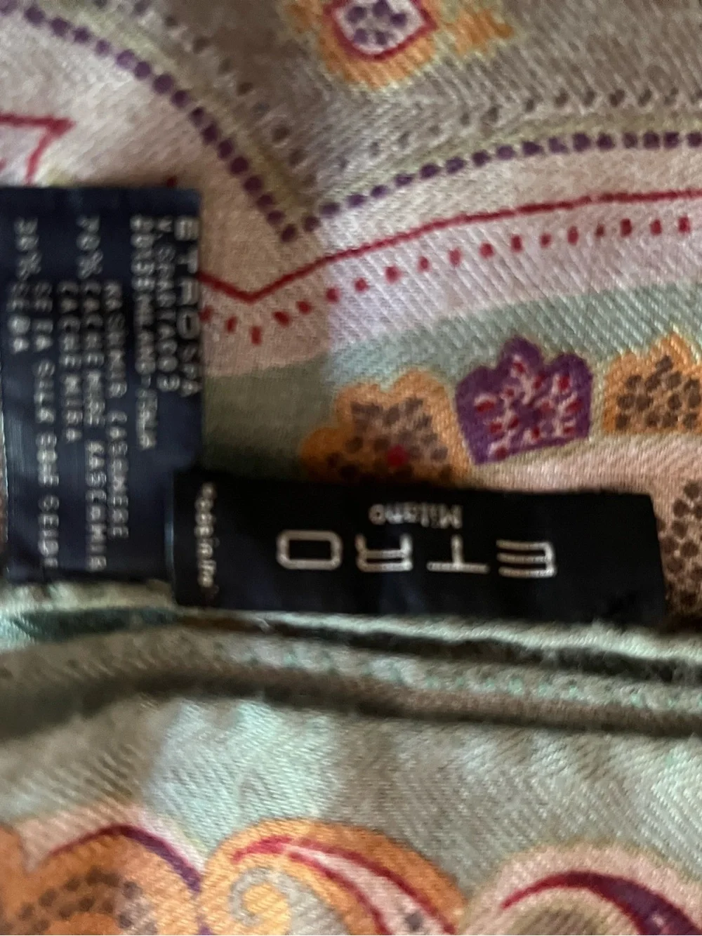 Etro Milano Paisley cashmere and silk  large scarf made in Italy